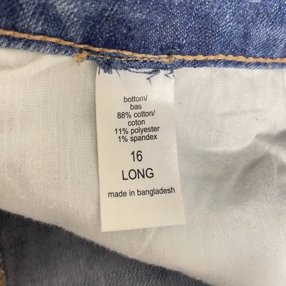 M Jeans By Maurices Classic Flare Women's Plus Sz 16 Long Mid-Rise Super Stretch